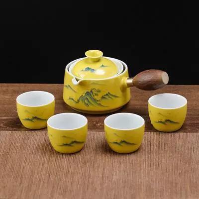Chinese Style Kung Fu Travel Ceramic Tea Set Portable Teapot Set with 360 Rotation Tea Make Teacup Cup for Tea Gift Bag 2025 New