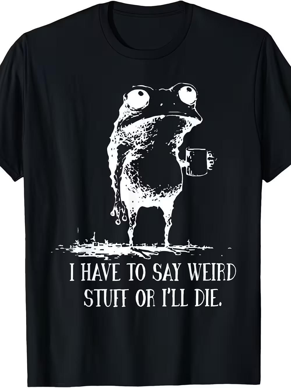 

Funny Don t Say Bad Words Frog Drinking Coffee T-Shirt - Humorous Slogan & Design XXXL