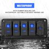 Digital Voltmeter 4 Gang Toggle Rocker Switch Waterproof 12V/24V Dual USB Port for Car Marine LED Switch Panel +Sticker