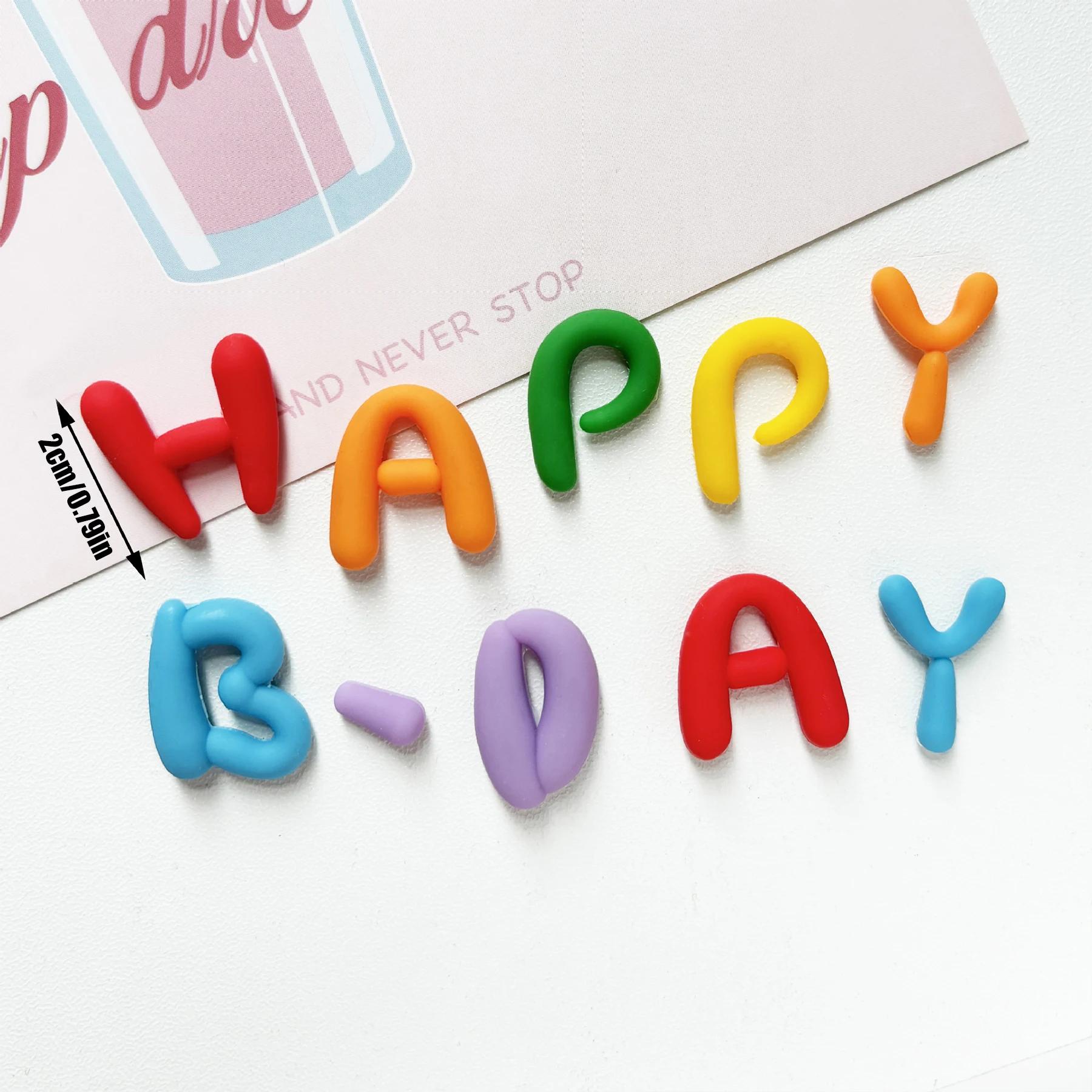 Rainbow Cake Topper, English Letters Happy Birthday Cake Topper, Colorful Letters Rainbow for Kids 1st Birthday Party Supplies one set