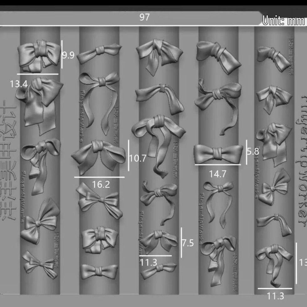 Handgefertigte Seidenband-Schleife Nagelkunst Silikonform – Hohe Transparenz