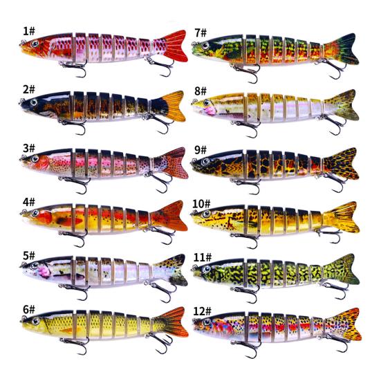 12.8cm/18g Bionic Bait Simulation Fish Eyes Bright Color Realistic Looking Flexible Treble Hook