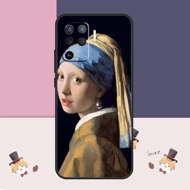 Johannes Vermeer Case For Oppo A38 A58 A78 A98 A54 A74 A94 A18 A57 A17 A77 A80 A60 A40 A96 A76 A16 A15 A5 Pro