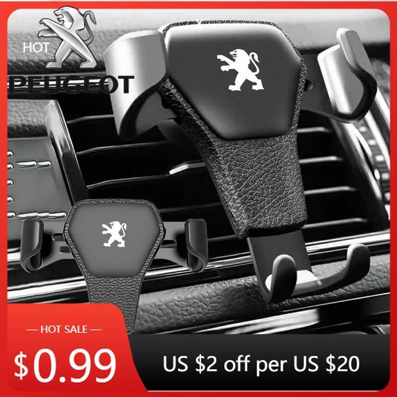 Car Sticker Gravity Car Badge Phone Holder Bracket Air Vent Clips Mount Stand Accessories For Peugeot 206 307 308 207 407 3008 2