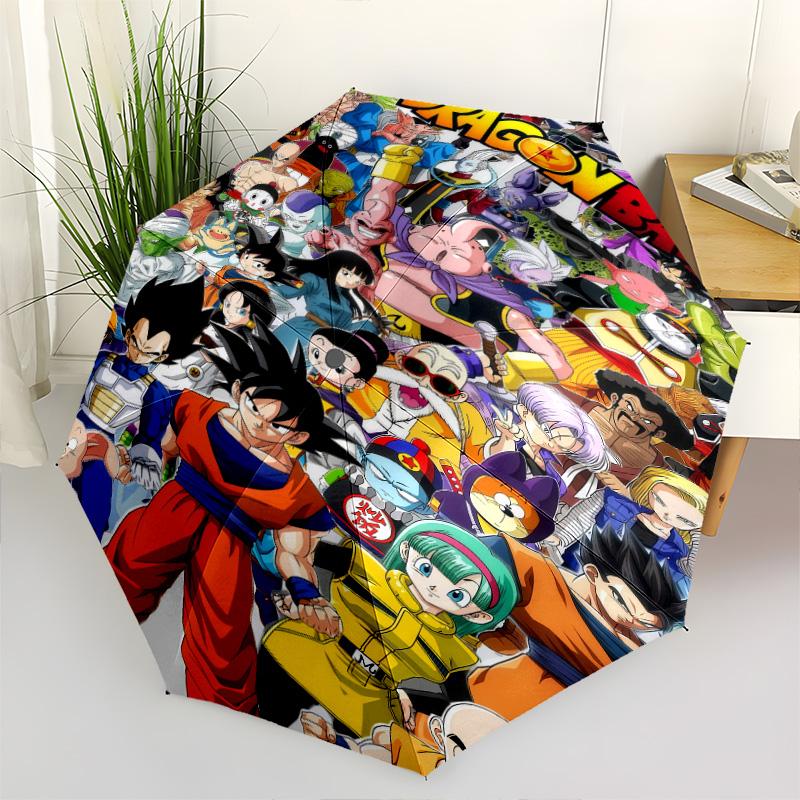 1 PC Automatic Folding Umbrella - Dragon Ball Z Pattern Portable Foldable Design With 8 Ribs Christmas Birthday Gifts