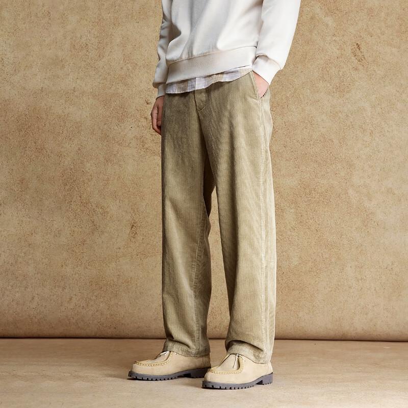 JACK&JONES Men's Embroidered Loose Fit Corduroy Pants