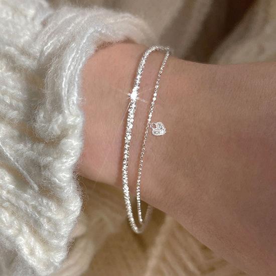 925 Sterling Silver Star Beaded Bracelets For Women Vintage Korean Double Layered Adjustable Bracelet Party Exquisite Jewelry