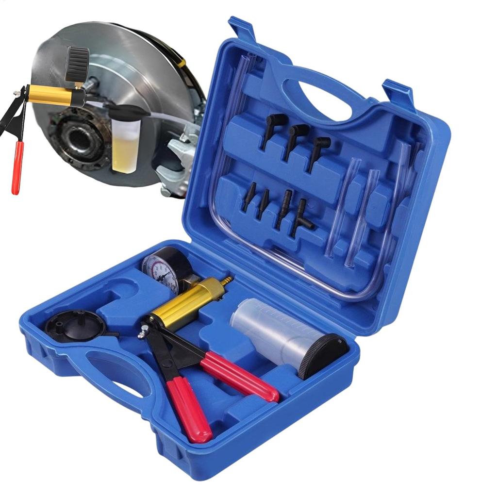 Hand Vacuum Pump Manual Handheld Portable Universal Repair Tool Motorcycle Brake Bleeder Kit for Car System Fluid Pressure Check