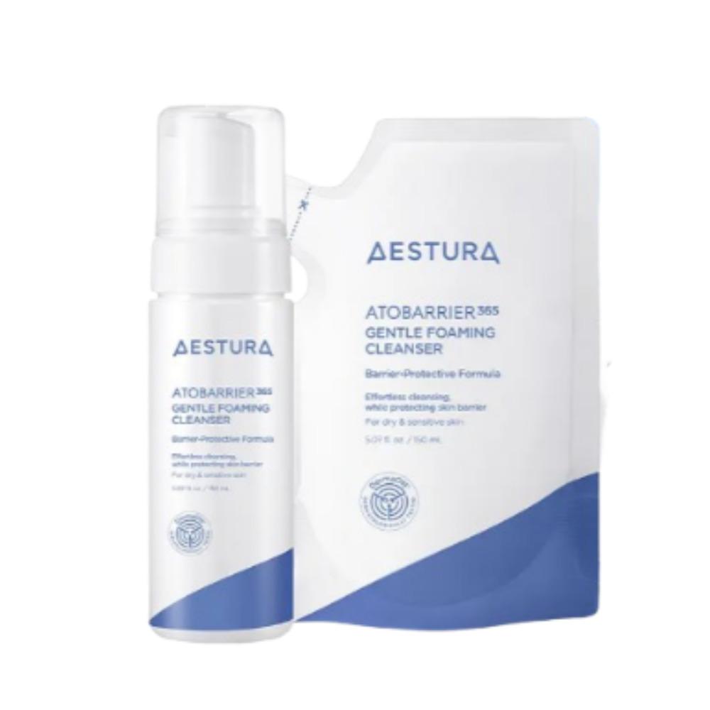 AESTURA Atobarrier 365 Foaming Cleanser Gentle Low-pH Moisture Barrier Care 150ml + 150ml Refill