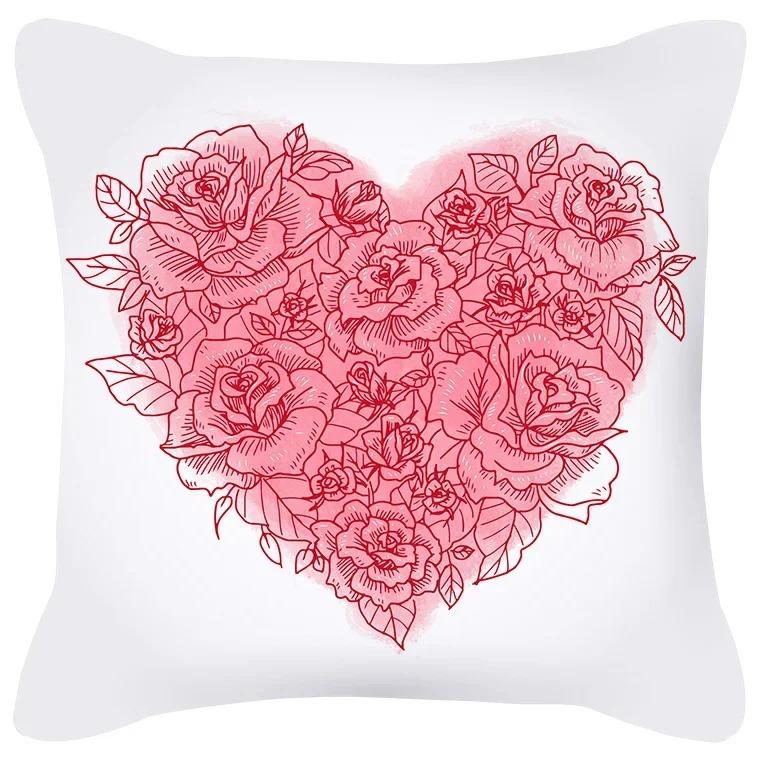 Home Decor Valentine Love Designs for Cozy Decor Pattern Cushion Cover Suitable for Sofa Bedroom Car Pillow Cover