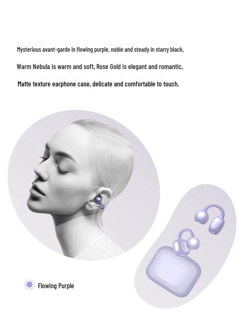 AI Bluetooth Ear-Clip Headset with In-Ear Translation and Bone Conduction