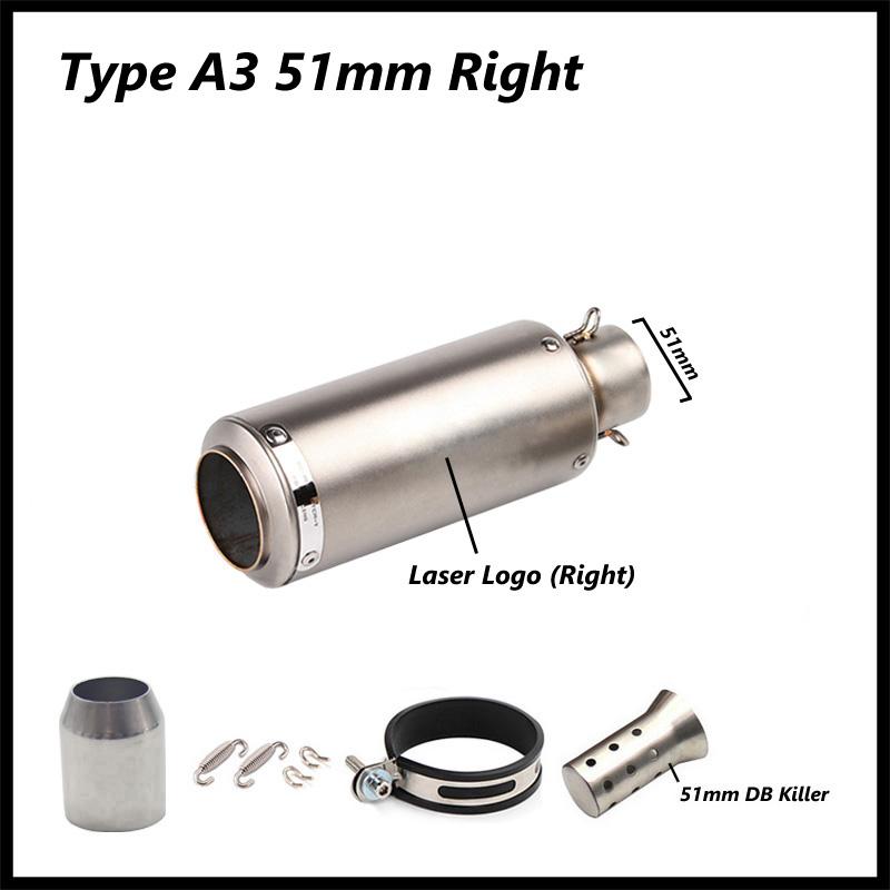 51mm 61mm Motorcycle Exhaust Pipe Muffler DB Killer Left Right Side Universal for ER6N SV650 CRF230 Z800 R1 CB650F CB1000R MT07