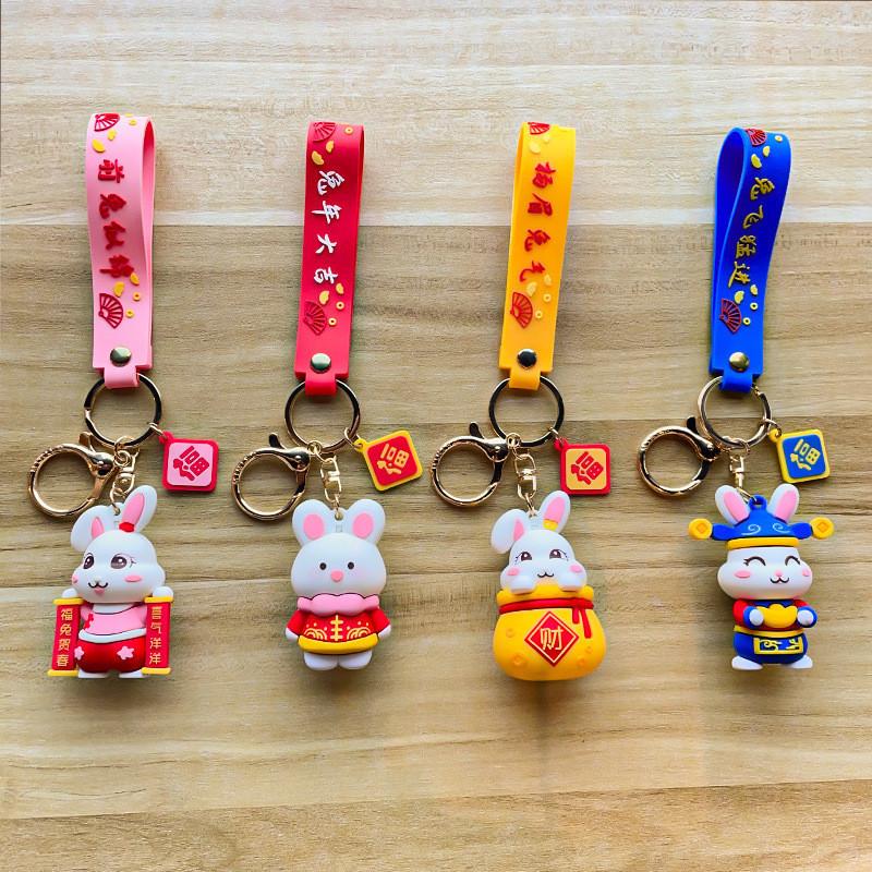 Adorable Rabbit Keychain Silicone Charm Perfect For Gifts And Backpack Decoration