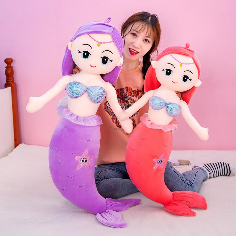 120cm Cartoon Multi Size Kawaii Mermaid Plush Toys Soft Animal Pillow Stuffed Toy Princess Dolls Children Girls Birthday Gifts