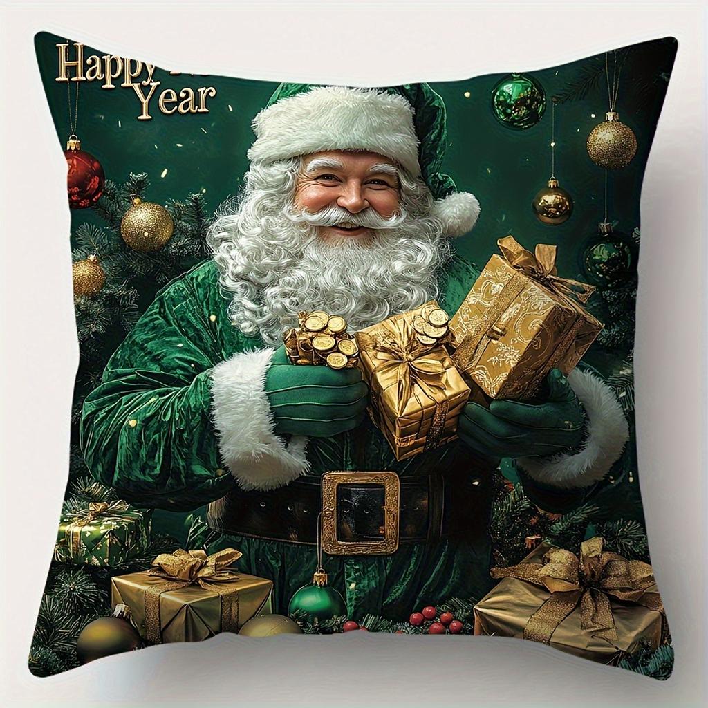 Christmas Themed Pillowcases: Santa, Reindeer, Gnomes & Snowman with Gifts! Sofas, Bedroom Pillow Covers, Holiday Gifts