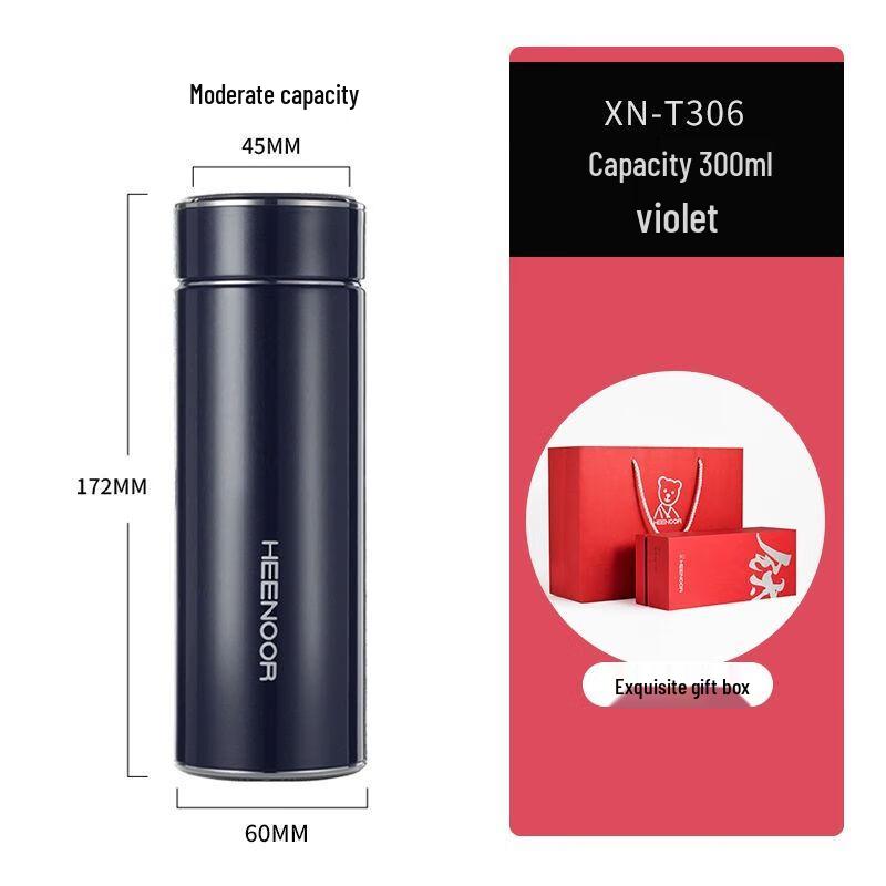 Xinuo High-End Double-Layer Borosilicate Glass Portable Tea & Water Bottle