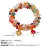 New Sweet Dopamine Color Crystal DIY Peach & Pineapple Pendant Hair Tie, Hair Accessories for Women