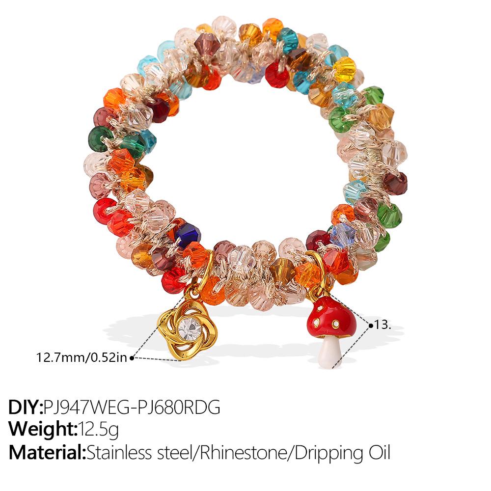 New Sweet Dopamine Color Crystal DIY Peach & Pineapple Pendant Hair Tie, Hair Accessories for Women