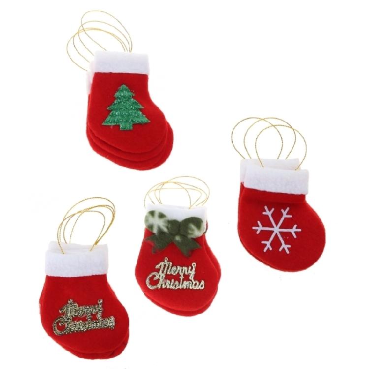 Mini Christmas Stockings 16pcs Snowflake Tree Firplace Family Gather Party