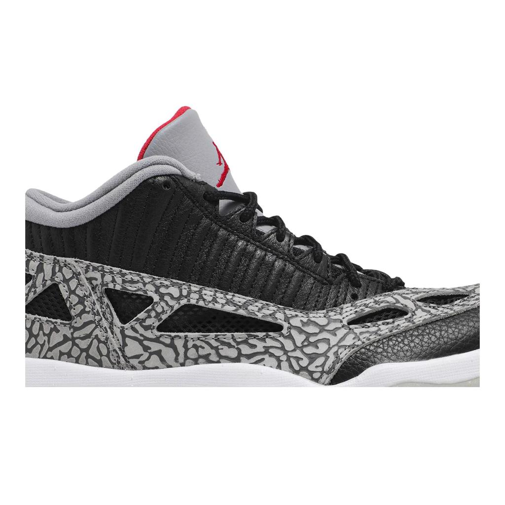 Air Jordan 11 Retro Low IE 'Black Cement' (Unisex) Black / Fire Red / Cement Grey / White Vintage Basketball Shoes 919712 006