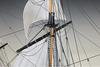 Woody Joe 1/120 scale model of the Susquehanna Black Ship with unfurled sails, assembly kit