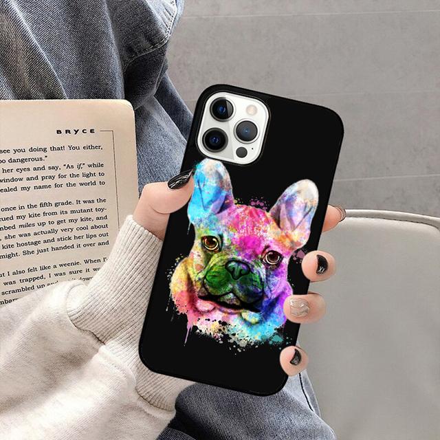 Süße französische Bulldogge Boston Terrier Handyhülle für iPhone 13 11 12 Pro Max Mini XS XR X 8 Plus 7 SE 2020 6S 5S Coque Shell