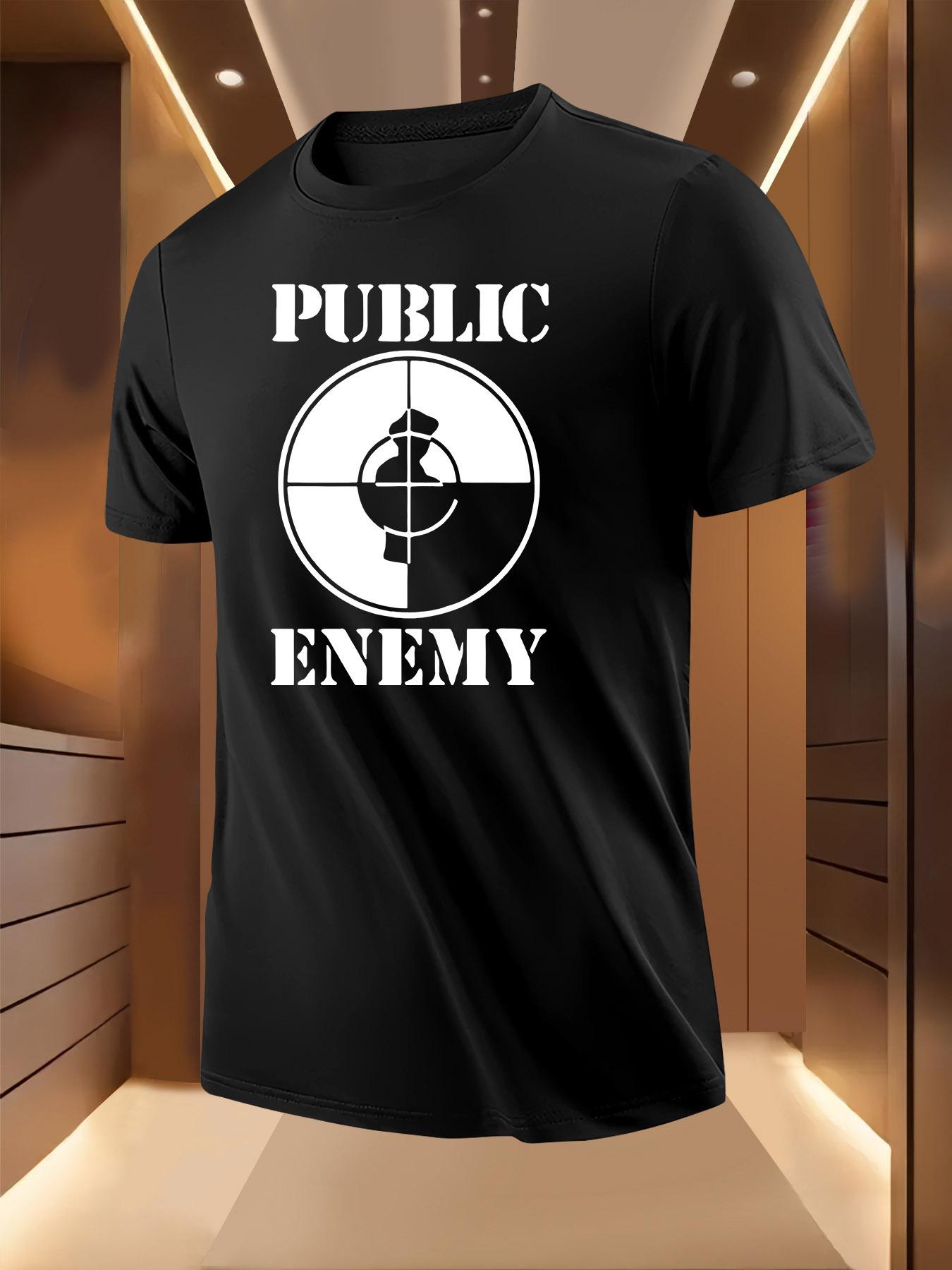 Public Enemy Graphic Tshirt - Black Casual Short Sleeve... L
