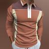 Slim Fit Long Sleeve Zip Polo Shirt, Stylish Casual Men's Top