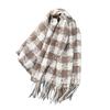 Spot autumn and winter Korean version of high-end warm fringed plaid versatile shawl scarf atmosphere fashionable couple scarf