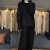 Women's Pure Wool Cable Knit Sweater Set - Autumn/Winter 2025 Trend: Loose, Thick, Round Neck, Long Sleeve.