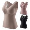 Women Thermal Tank Top Lace V Neck Fleece Lined Base Layer Thick Sleeveless Padded Undershirts
