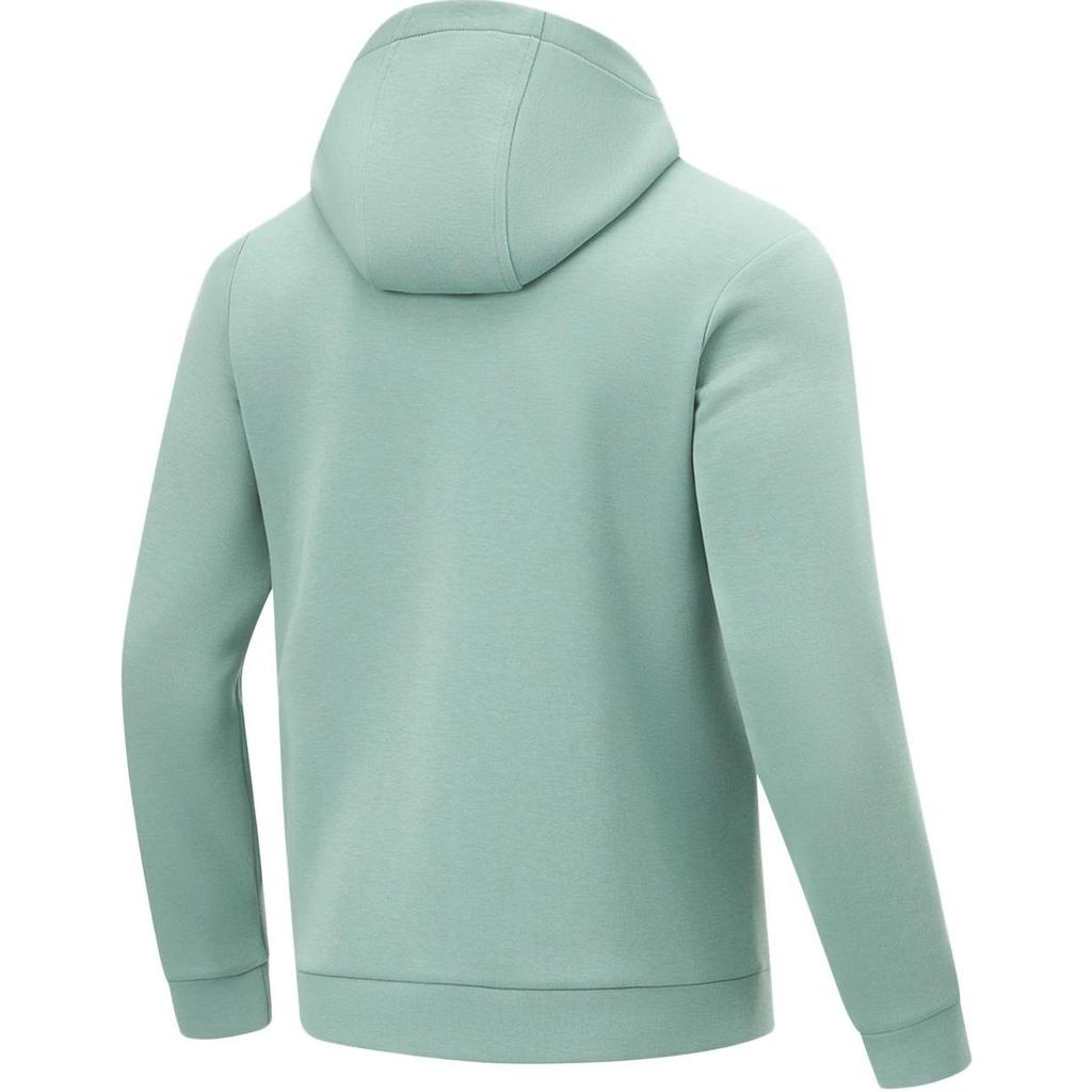 Li Ning Comfortable Casual Solid Color Hooded Zipper Cardigan Sweatshirt Men Sweatshirts Lake-Blue AWDU127-3