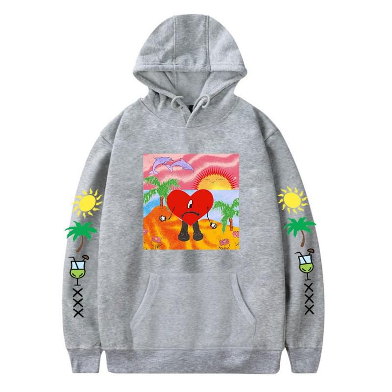 Bad Bunny Graphic Print Unisex Oversized Crewneck Sweatshirt Casual Long Sleeve Hoodie Fall