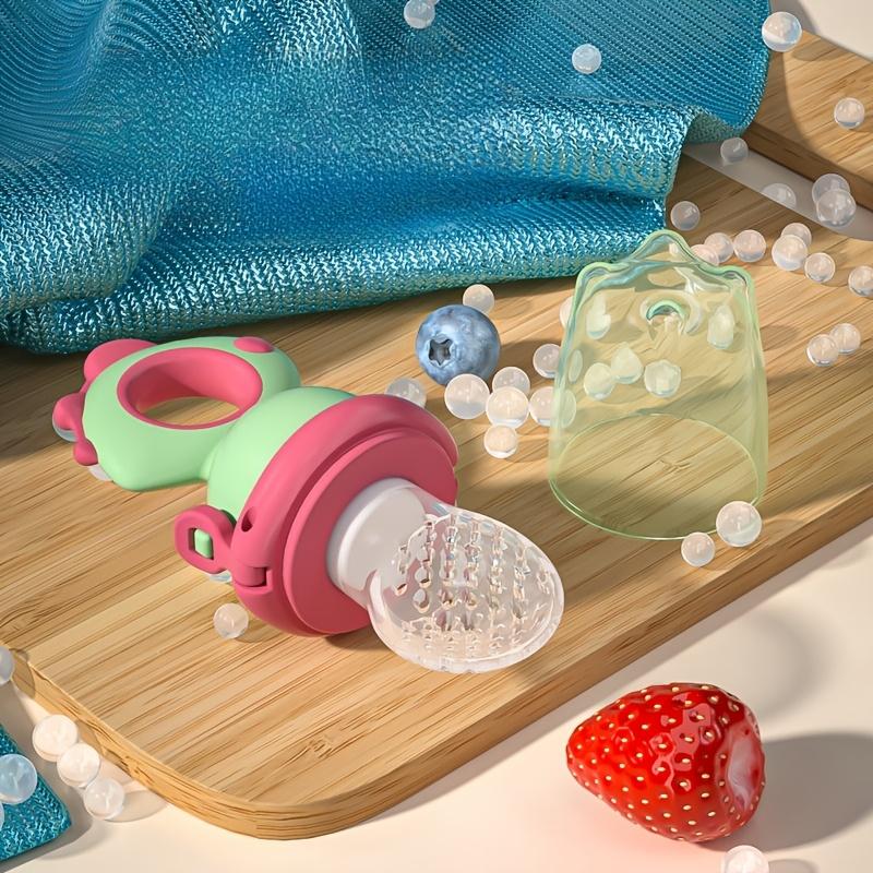 Dinosaur Rotate Push-Type Baby Fruit Feeder, Silicone Fresh Food Feeder, Kids Feeding Tool