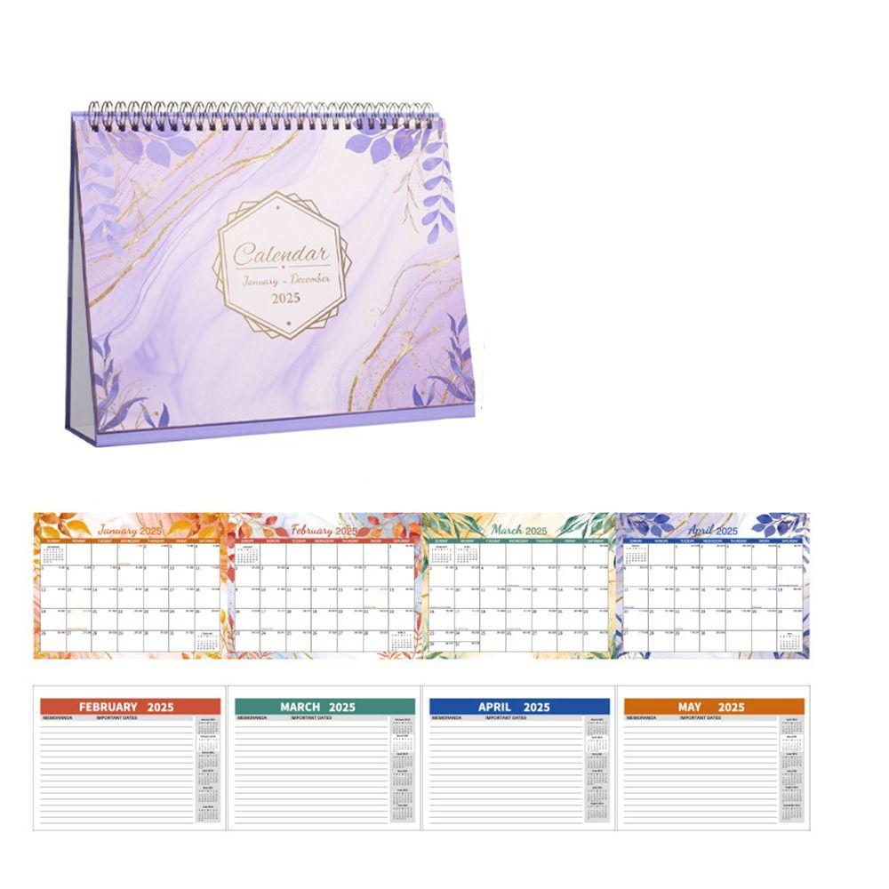 12-Month 2025 Desktop Calendar Countdown Table Planner Calendar Time Management
