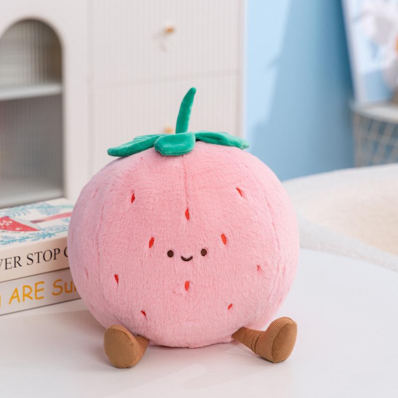 Site Dudu Cute Fruit Pillow Super Soft Plush Doll Strawberry Watermelon Coconut Simulation Pillow
