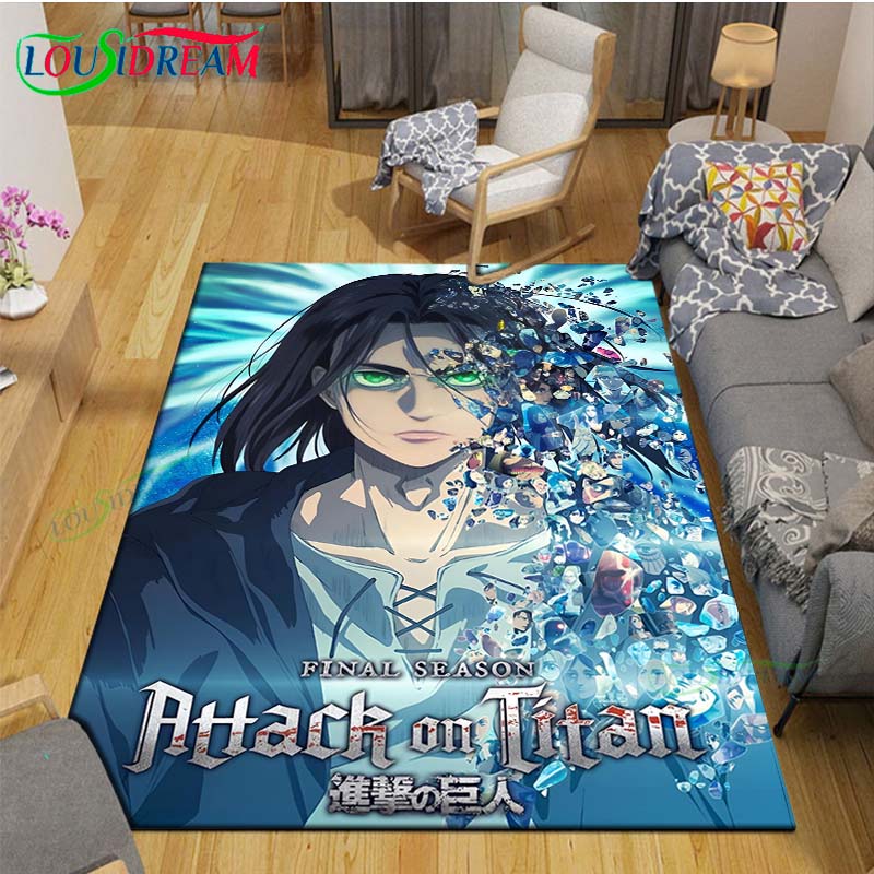 Fashion 3D Cartoon A-Attack T-Titan Printed Carpet Living Room Anti-Skid Area Rug Kids Bedroom Mats Yoga Mat Carpet Decor Gift