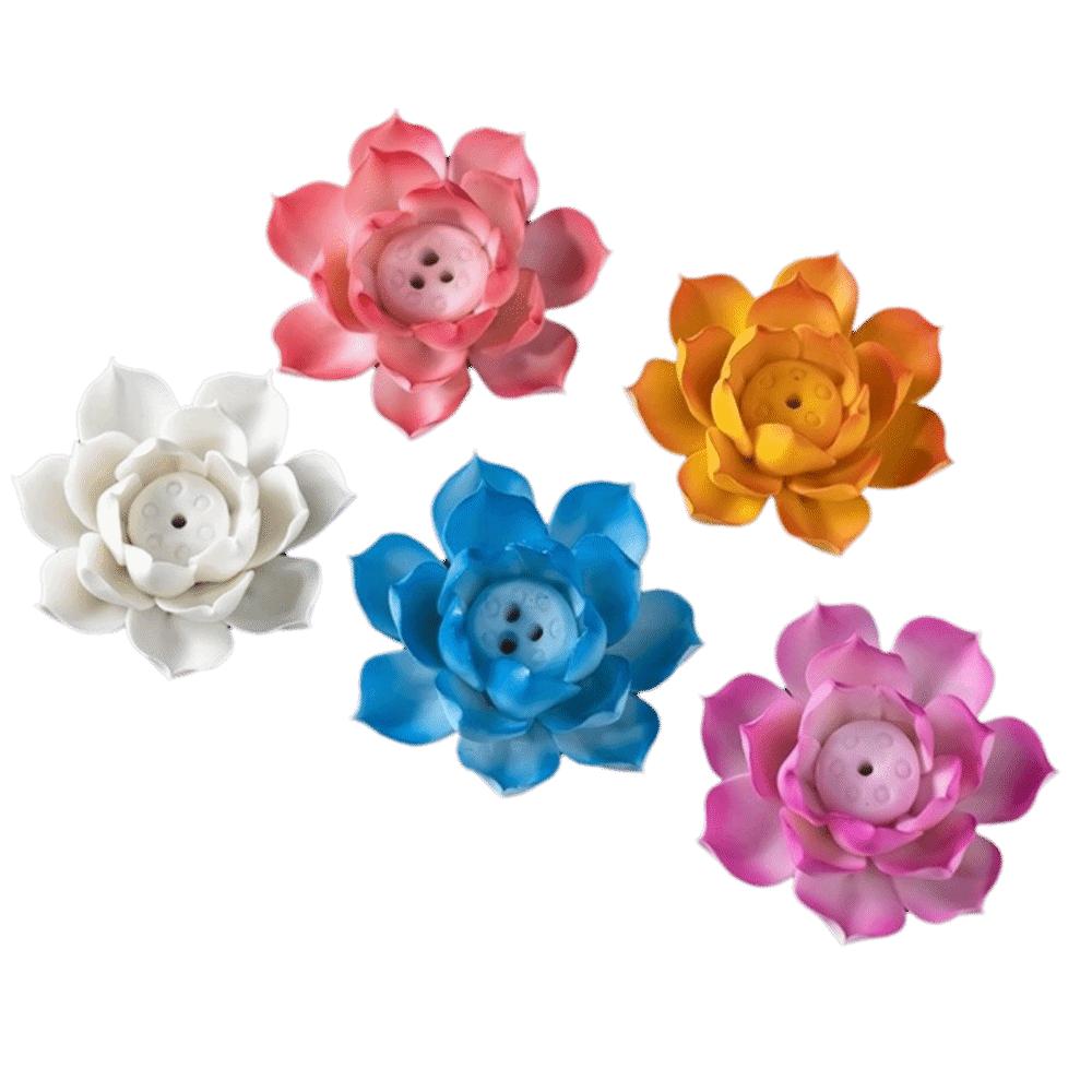 Flower Design Incense Stick Holder Ceramic Lotus Aromatherapy Stand Incense Burner Home Decor