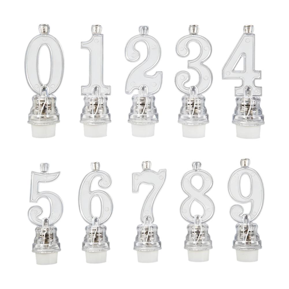 

10Pcs Number Birthday Candle Holders For Cake Reusable Digital Candle Base Stand Birthday Party Supplies For Party Planners Home