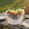Stainless Steel Double Layer Chiller Bowl Sturdy for Camping