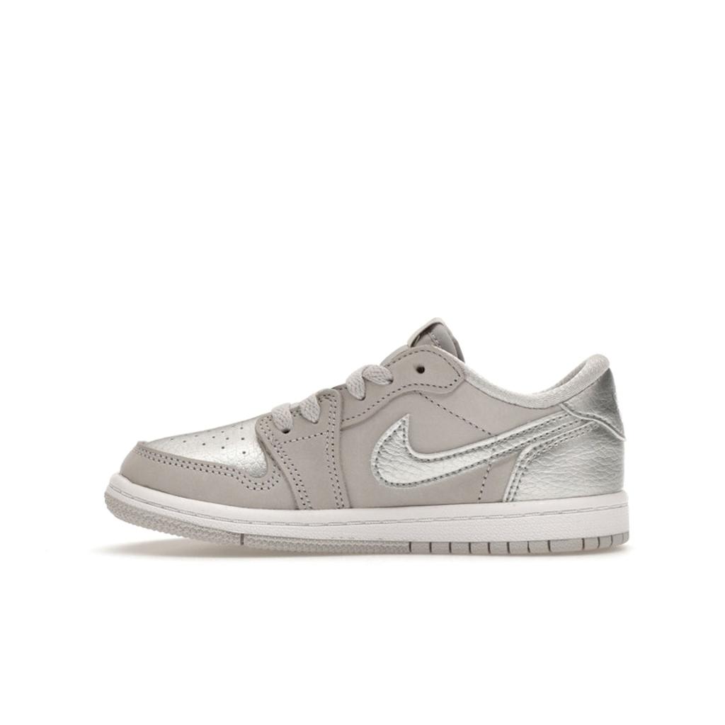 Air Jordan 1 Retro Low OG TD Metallic Silver Baby Sneakers Grey Neutral-Grey White FQ5435-002