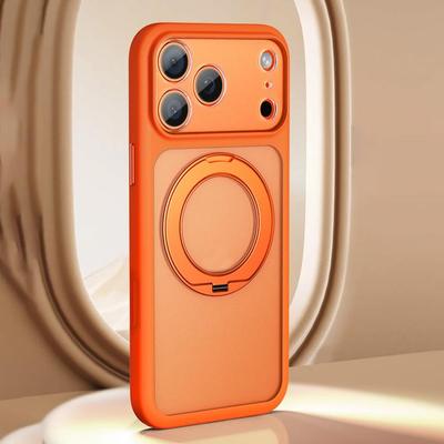 Large Hole Frosted Skin-Feel Magnetic Holder Phone Case with AI Shutter Button