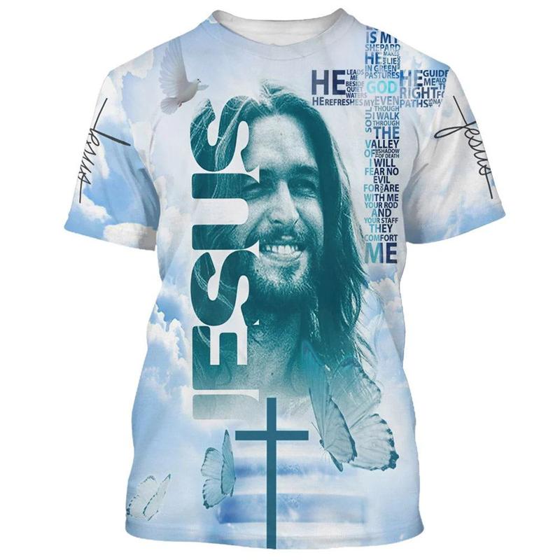 Gesù È Il Mio Salvatore Stampa 3D Magliette Uomo Donna Moda Cool Maglietta Gesù Estate Casual Y2k Manica Corta Oversize Abbigliamento Uomo