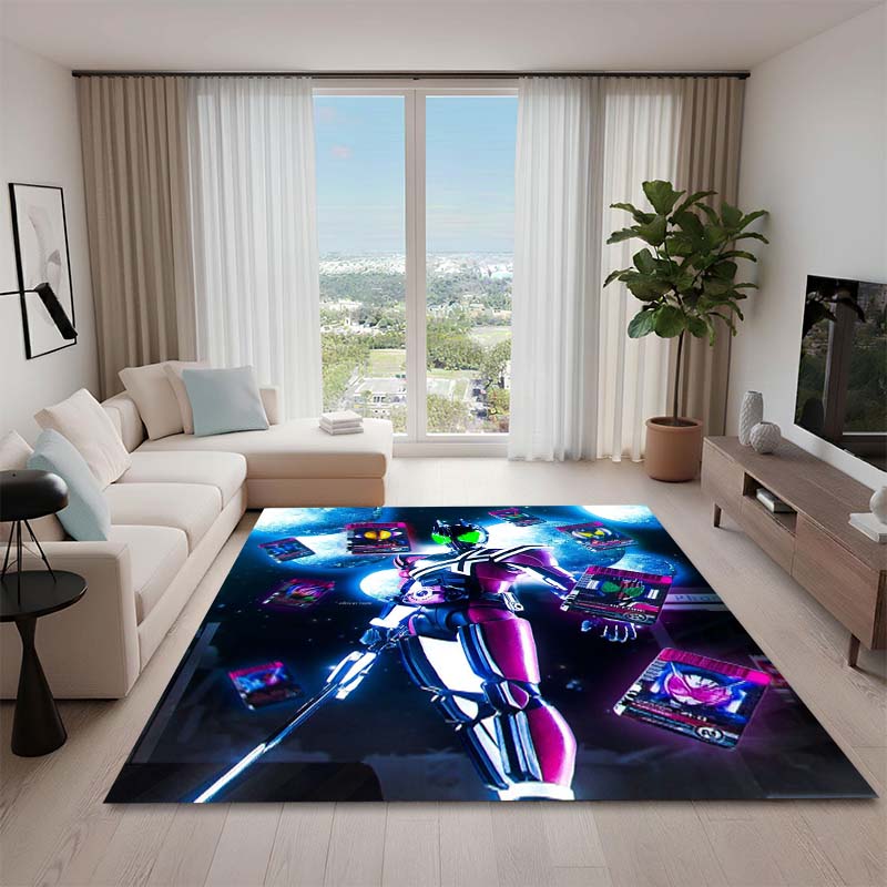3D Printed Kamen Rider Rug, Suitable for Living Room, Bedroom, Table, Kitchen Doorway, Children's Non-slip Floor Mat.