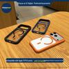 Apple 17Pro/Pro Max Magnetic Transparent Orange Phone Case with AI Button Compatibility