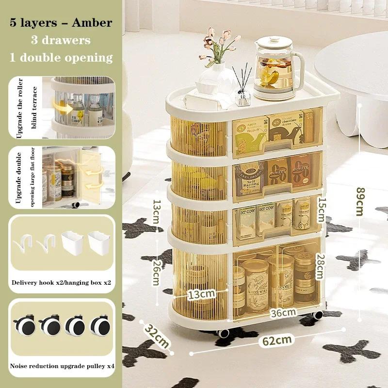 Folding Storage Rack Trolley Baby Product Storage Cart Simplicity Portability Trolley and Snack Toys Sundries Organizer Shelving