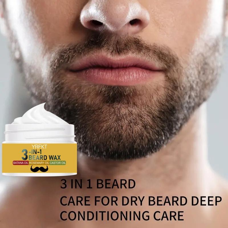 Three in one beard care oil wax, moisturizes beards and regulates skin, suitable for men with short or long beards