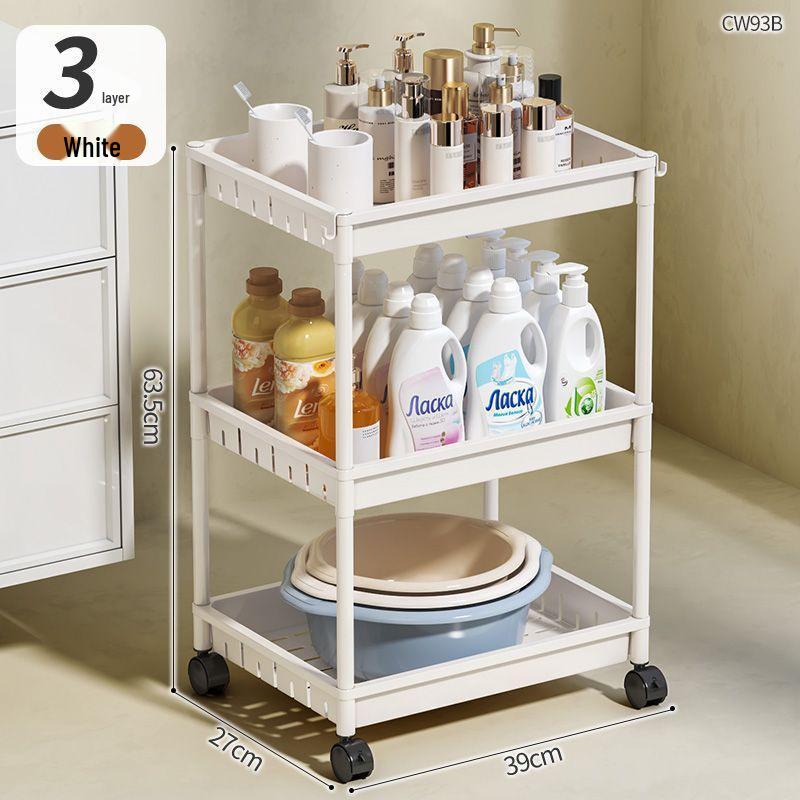 Punch-Free Floor Standing Bathroom Corner Storage Rack