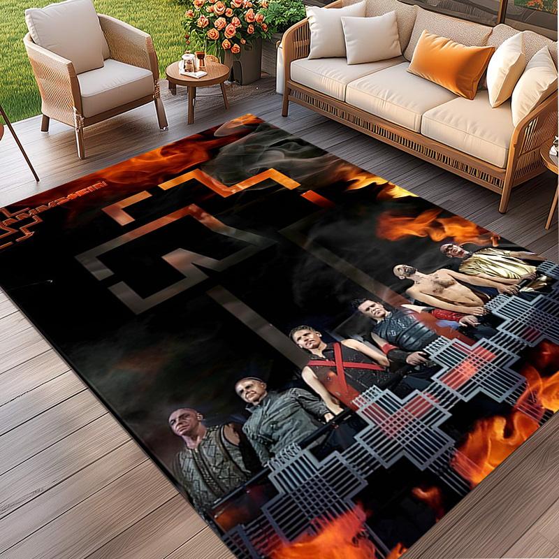 Rammstein Print Rug, Washable Floor Carpet, For Entryway Dorm Laundry Room Office Study, Home Decor Birthday Christmas Gift