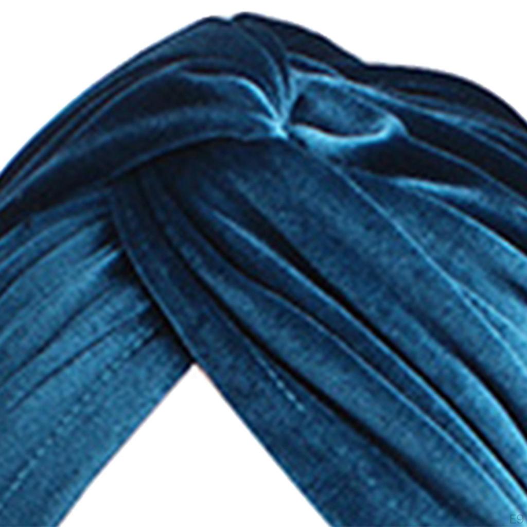 Pleated Muslim Hat Head Wrap Velvet Double Layer Chemo Caps Bright Color Headwear Women